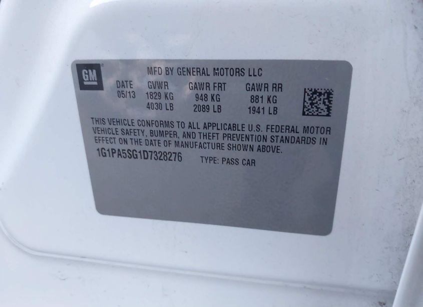 Photo 9 of 2013 Chevrolet Cruze LS AUTO (VIN 1G1PA5SG1D7328276)