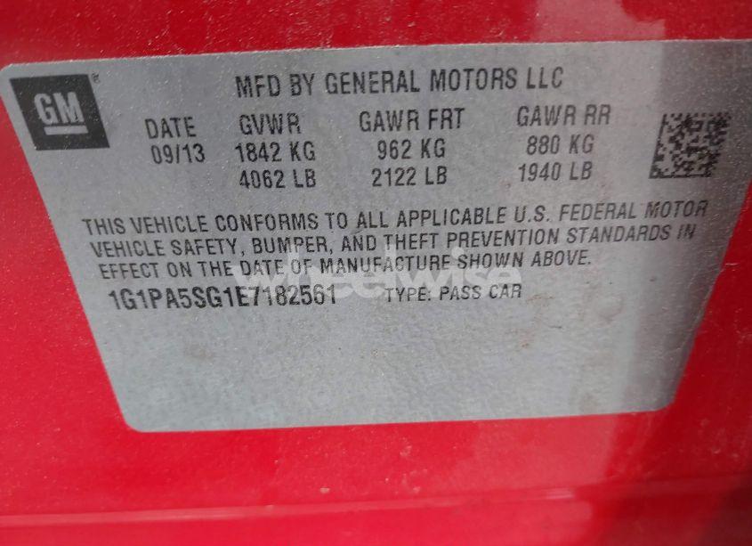 Photo 9 of 2014 Chevrolet Cruze LS AUTO (VIN 1G1PA5SG1E7182561)