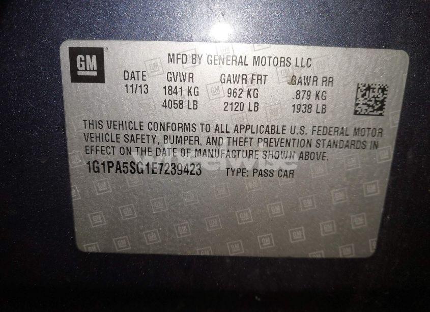Photo 9 of 2014 Chevrolet Cruze LS AUTO (VIN 1G1PA5SG1E7239423)