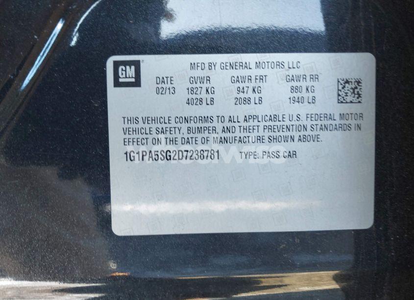 Photo 9 of 2013 Chevrolet Cruze LS AUTO (VIN 1G1PA5SG2D7238781)