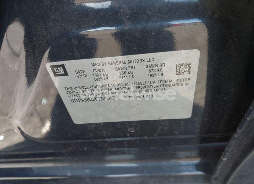 Photo 9 of 2015 Chevrolet Cruze LS AUTO (VIN 1G1PA5SG2F7230392)