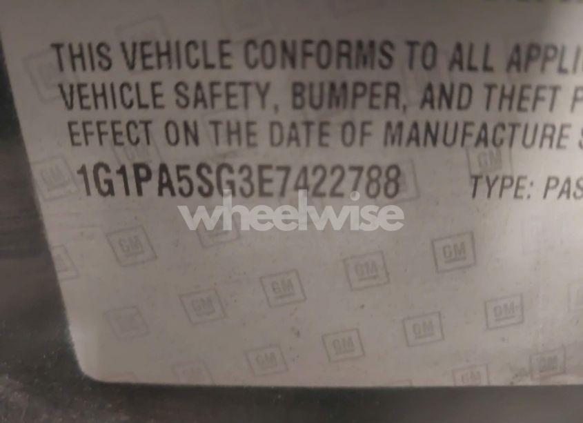 Photo 9 of 2014 Chevrolet Cruze LS AUTO (VIN 1G1PA5SG3E7422788)