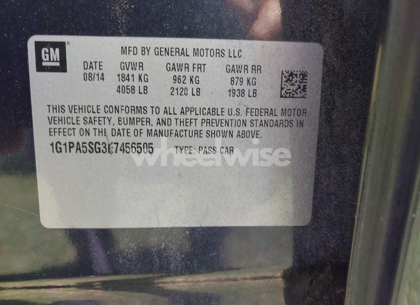 Photo 9 of 2014 Chevrolet Cruze LS AUTO (VIN 1G1PA5SG3E7456505)