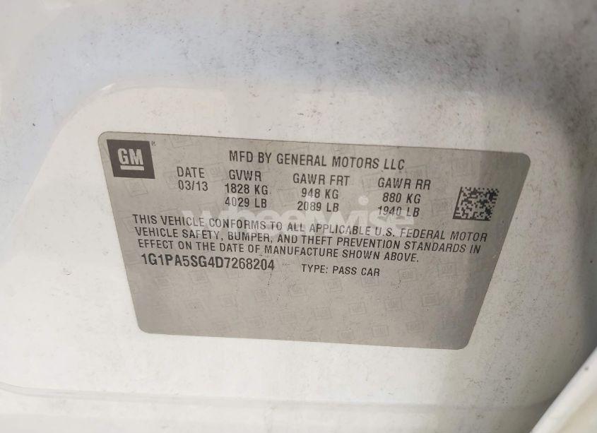 Photo 9 of 2013 Chevrolet Cruze LS AUTO (VIN 1G1PA5SG4D7268204)