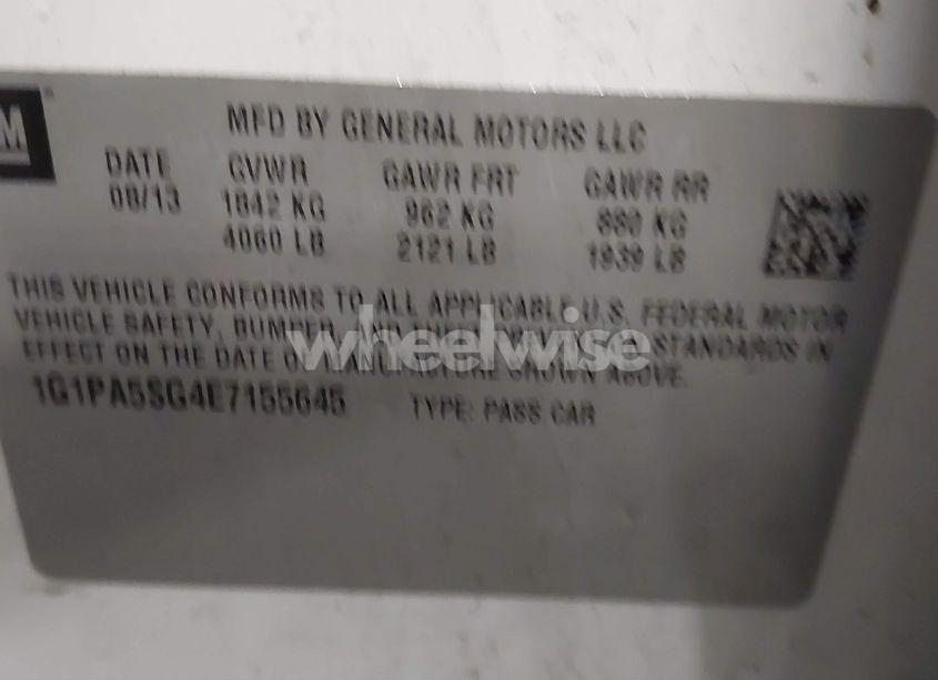 Photo 9 of 2014 Chevrolet Cruze LS AUTO (VIN 1G1PA5SG4E7155645)