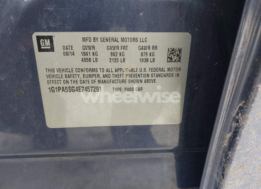 Photo 9 of 2014 Chevrolet Cruze LS AUTO (VIN 1G1PA5SG4E7457291)