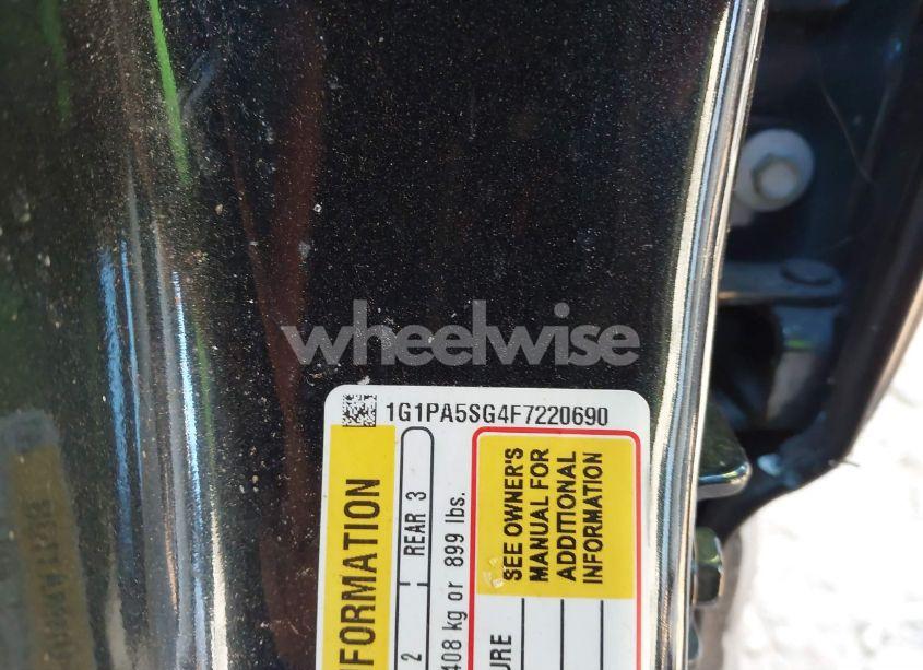 Photo 9 of 2015 Chevrolet Cruze LS AUTO (VIN 1G1PA5SG4F7220690)