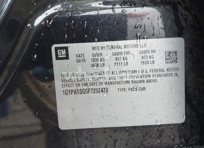 Photo 9 of 2015 Chevrolet Cruze LS AUTO (VIN 1G1PA5SG5F7292479)