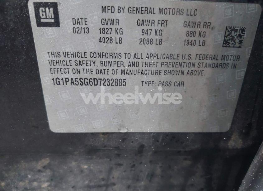 Photo 9 of 2013 Chevrolet Cruze LS AUTO (VIN 1G1PA5SG6D7232885)