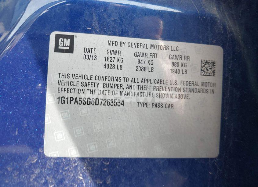 Photo 9 of 2013 Chevrolet Cruze LS AUTO (VIN 1G1PA5SG6D7263554)