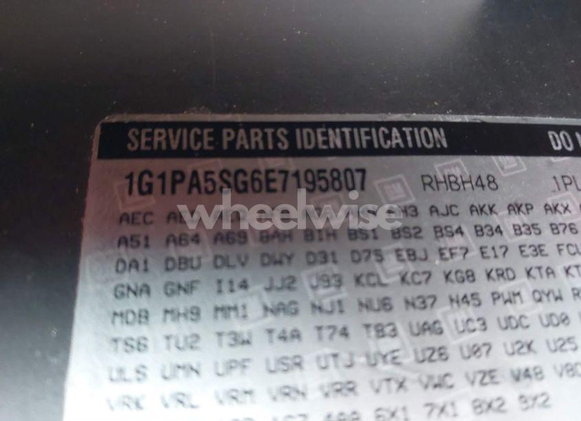 Photo 9 of 2014 Chevrolet Cruze LS AUTO (VIN 1G1PA5SG6E7195807)