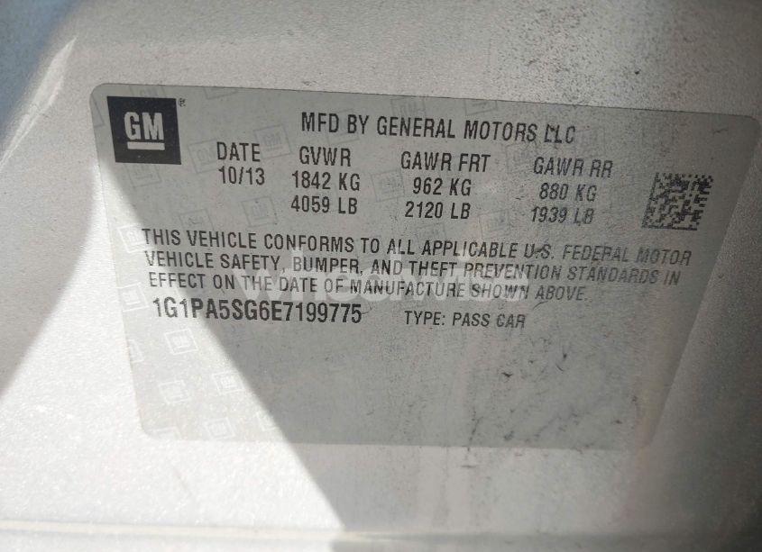 Photo 9 of 2014 Chevrolet Cruze LS AUTO (VIN 1G1PA5SG6E7199775)