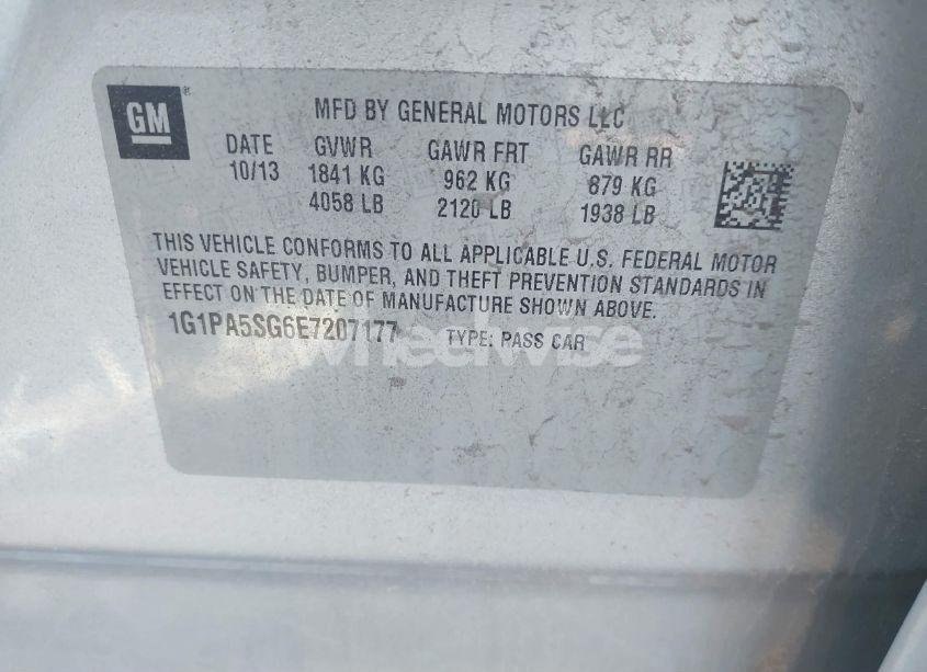 Photo 12 of 2014 Chevrolet Cruze LS AUTO (VIN 1G1PA5SG6E7207177)