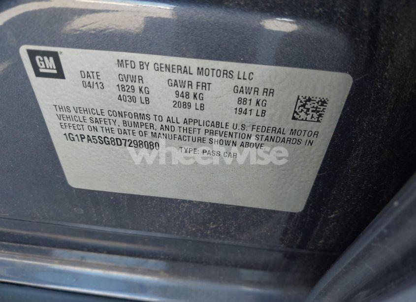 Photo 9 of 2013 Chevrolet Cruze LS AUTO (VIN 1G1PA5SG8D7298080)