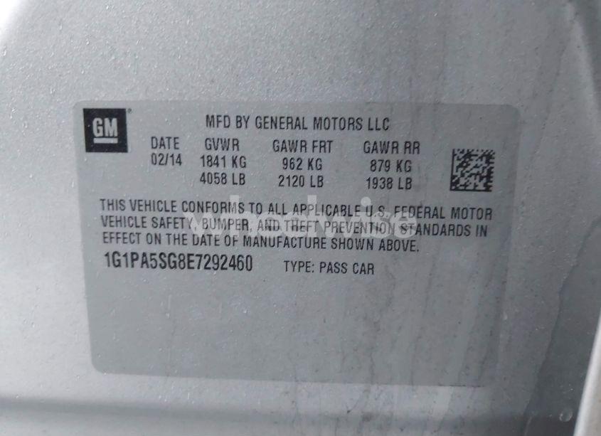 Photo 9 of 2014 Chevrolet Cruze LS AUTO (VIN 1G1PA5SG8E7292460)