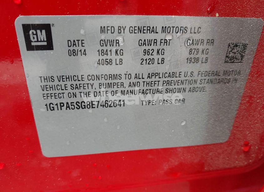 Photo 9 of 2014 Chevrolet Cruze LS AUTO (VIN 1G1PA5SG8E7462641)