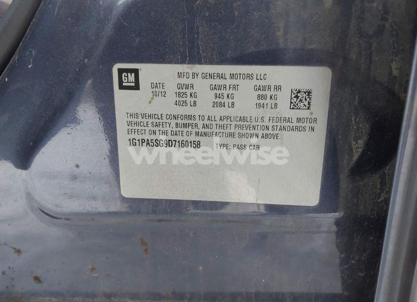 Photo 9 of 2013 Chevrolet Cruze LS AUTO (VIN 1G1PA5SG9D7160158)