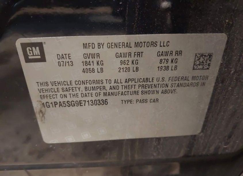 Photo 9 of 2014 Chevrolet Cruze LS AUTO (VIN 1G1PA5SG9E7130336)