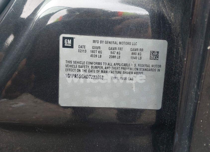 Photo 9 of 2013 Chevrolet Cruze LS AUTO (VIN 1G1PA5SGXD7233053)