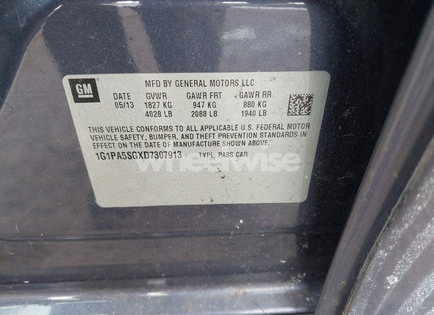 Photo 9 of 2013 Chevrolet Cruze LS AUTO (VIN 1G1PA5SGXD7307913)