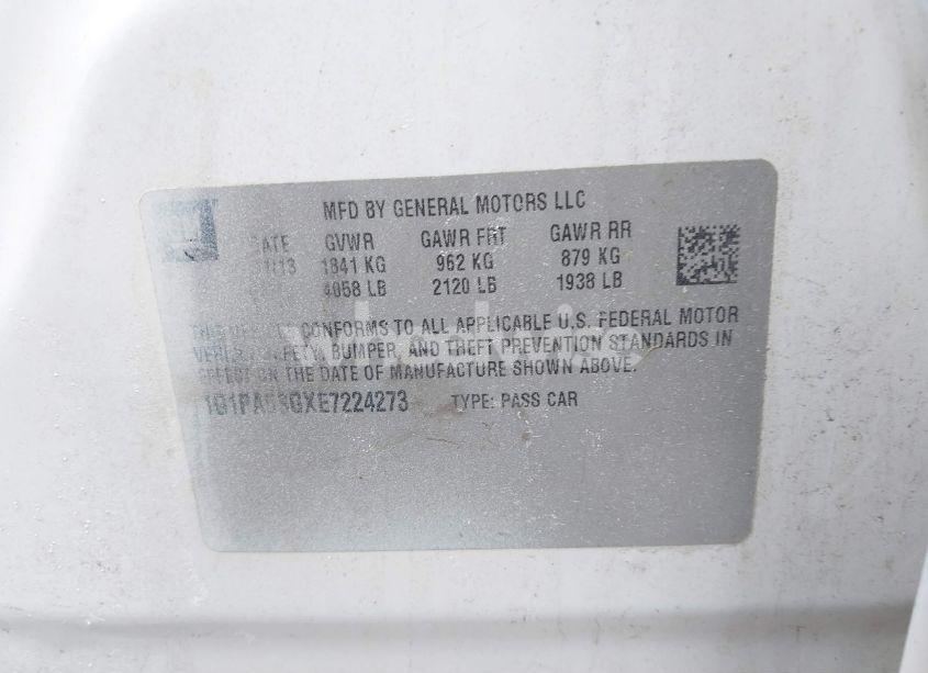 Photo 9 of 2014 Chevrolet Cruze LS AUTO (VIN 1G1PA5SGXE7224273)