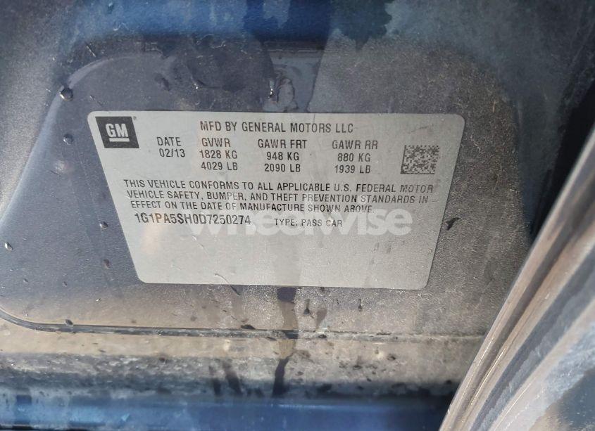 Photo 9 of 2013 Chevrolet Cruze LS AUTO (VIN 1G1PA5SH0D7250274)