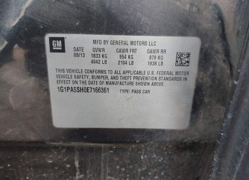 Photo 9 of 2014 Chevrolet Cruze LS AUTO (VIN 1G1PA5SH0E7166361)