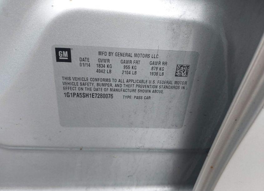 Photo 9 of 2014 Chevrolet Cruze LS AUTO (VIN 1G1PA5SH1E7280076)