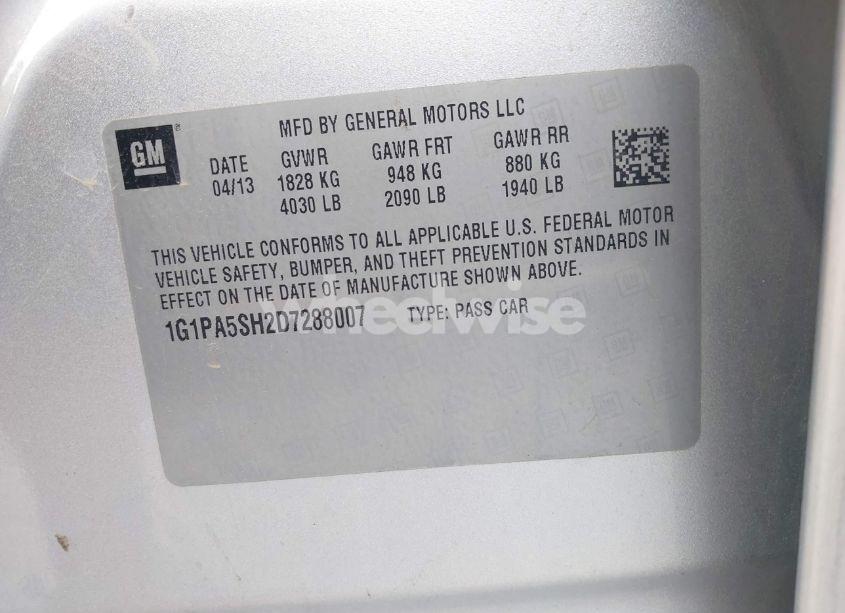 Photo 9 of 2013 Chevrolet Cruze LS AUTO (VIN 1G1PA5SH2D7288007)