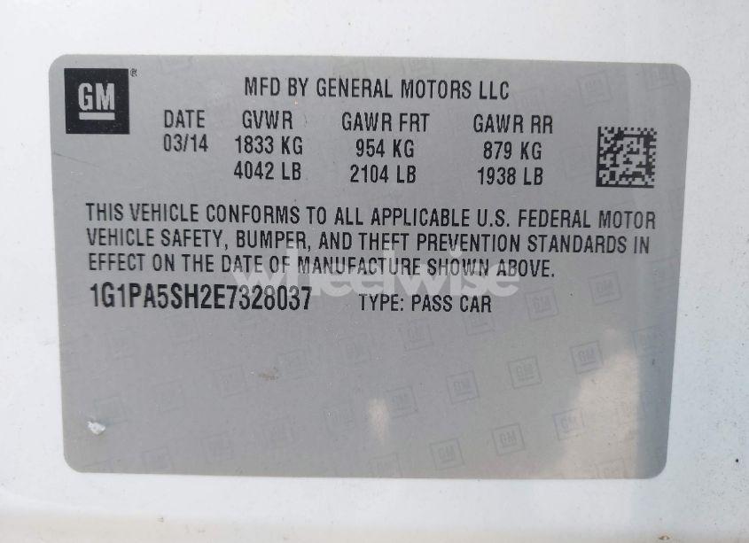 Photo 9 of 2014 Chevrolet Cruze LS AUTO (VIN 1G1PA5SH2E7328037)