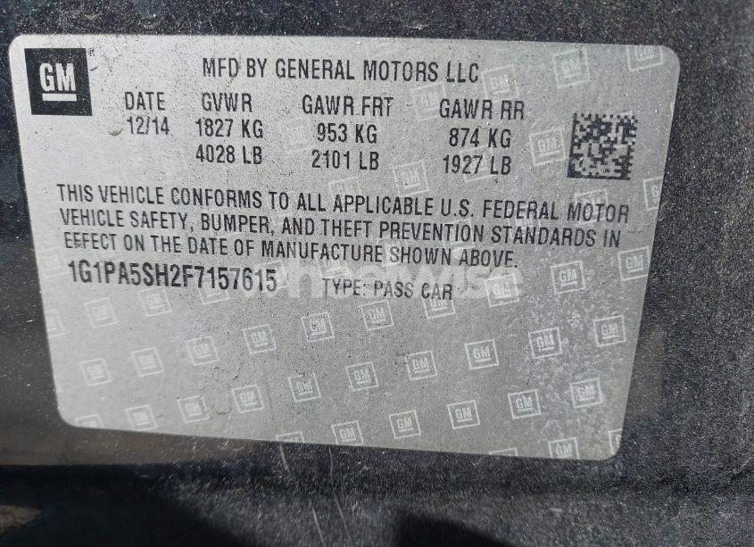 Photo 9 of 2015 Chevrolet Cruze LS AUTO (VIN 1G1PA5SH2F7157615)