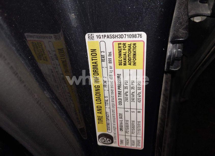 Photo 9 of 2013 Chevrolet Cruze LS AUTO (VIN 1G1PA5SH3D7109876)