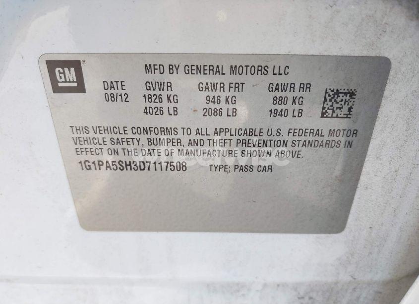 Photo 9 of 2013 Chevrolet Cruze LS AUTO (VIN 1G1PA5SH3D7117508)