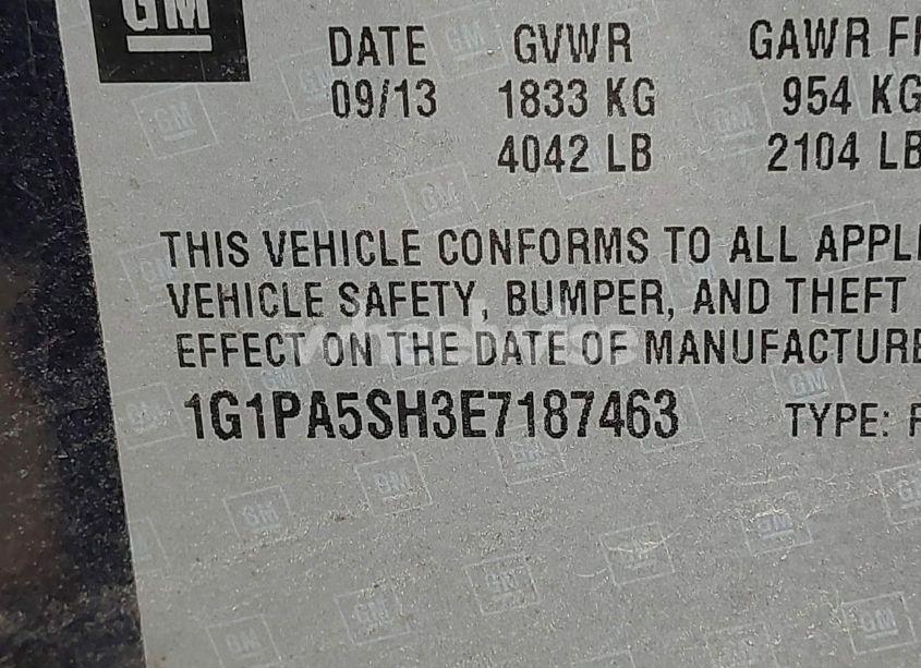 Photo 9 of 2014 Chevrolet Cruze LS AUTO (VIN 1G1PA5SH3E7187463)