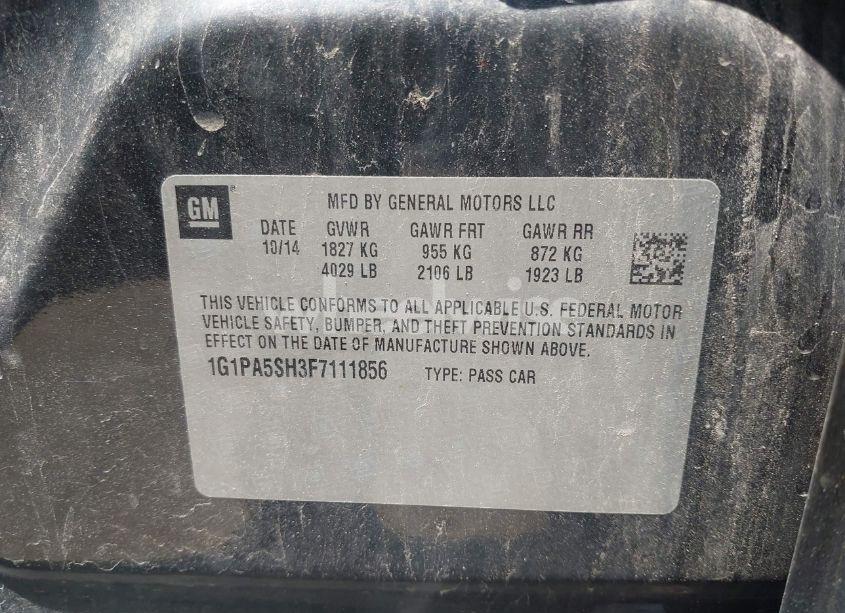 Photo 9 of 2015 Chevrolet Cruze LS AUTO (VIN 1G1PA5SH3F7111856)