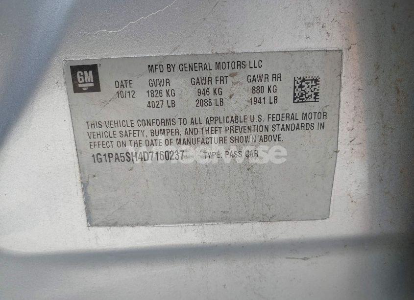 Photo 9 of 2013 Chevrolet Cruze LS AUTO (VIN 1G1PA5SH4D7160237)