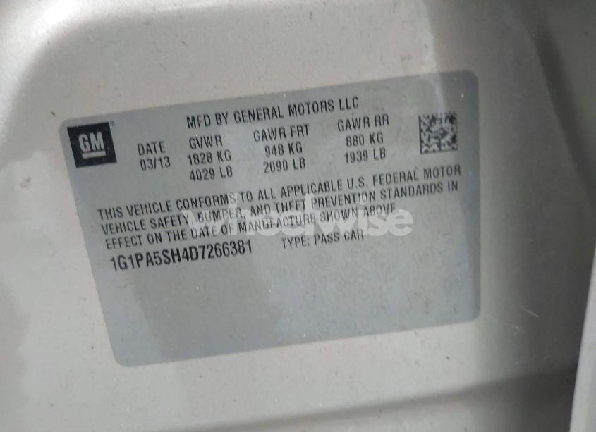 Photo 9 of 2013 Chevrolet Cruze LS AUTO (VIN 1G1PA5SH4D7266381)