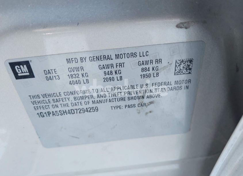 Photo 9 of 2013 Chevrolet Cruze LS AUTO (VIN 1G1PA5SH4D7294259)