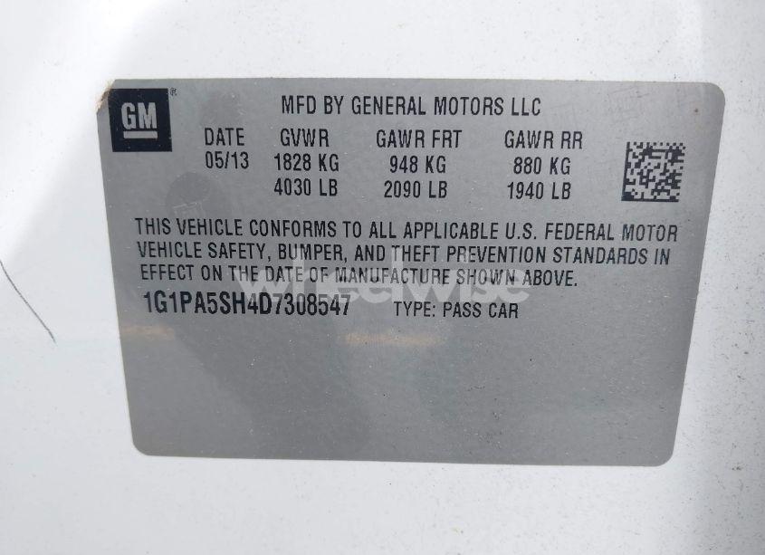 Photo 9 of 2013 Chevrolet Cruze LS AUTO (VIN 1G1PA5SH4D7308547)