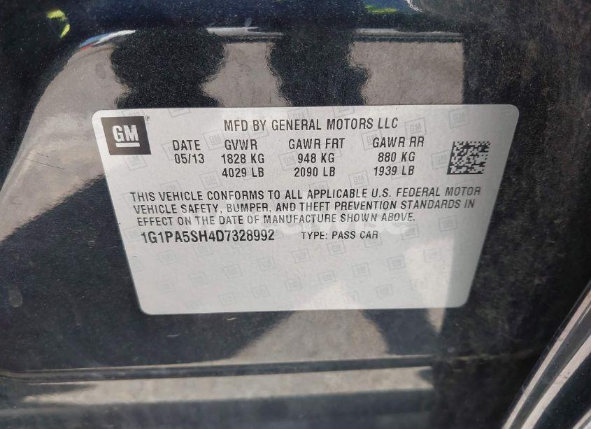 Photo 9 of 2013 Chevrolet Cruze LS AUTO (VIN 1G1PA5SH4D7328992)