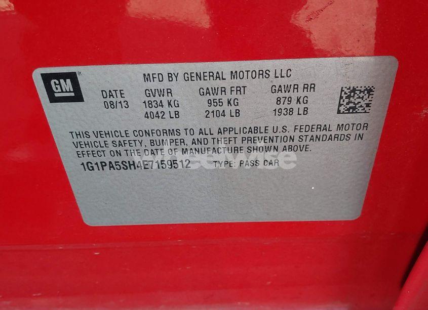 Photo 9 of 2014 Chevrolet Cruze LS AUTO (VIN 1G1PA5SH4E7159512)