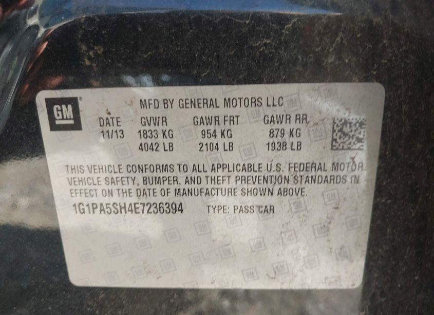 Photo 9 of 2014 Chevrolet Cruze LS AUTO (VIN 1G1PA5SH4E7236394)