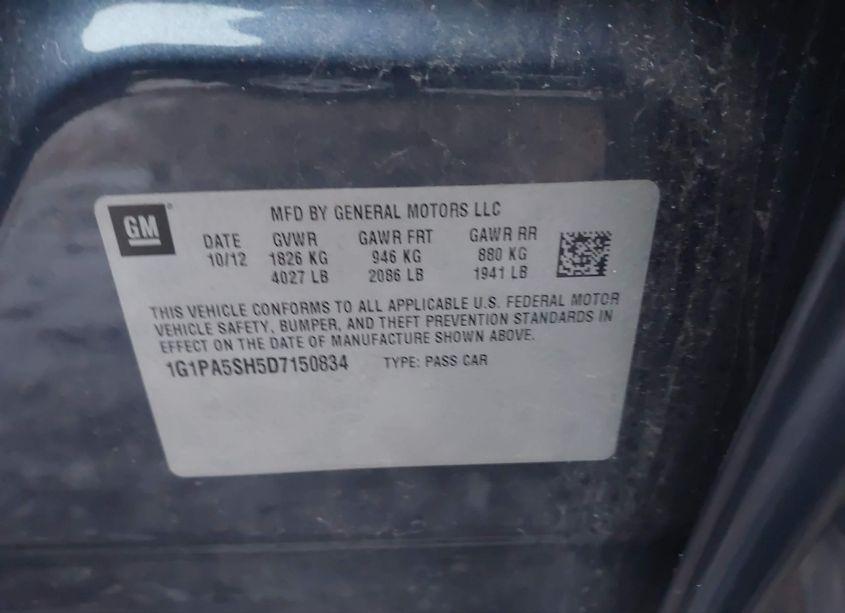 Photo 9 of 2013 Chevrolet Cruze LS AUTO (VIN 1G1PA5SH5D7150834)