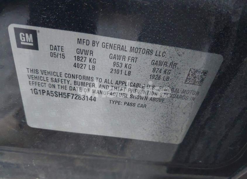 Photo 9 of 2015 Chevrolet Cruze LS AUTO (VIN 1G1PA5SH5F7283144)