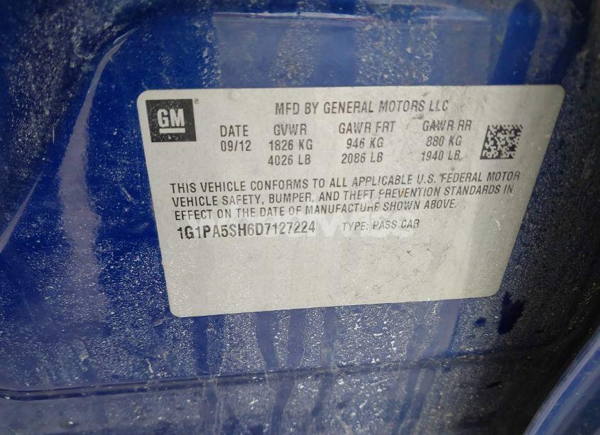 Photo 9 of 2013 Chevrolet Cruze LS AUTO (VIN 1G1PA5SH6D7127224)