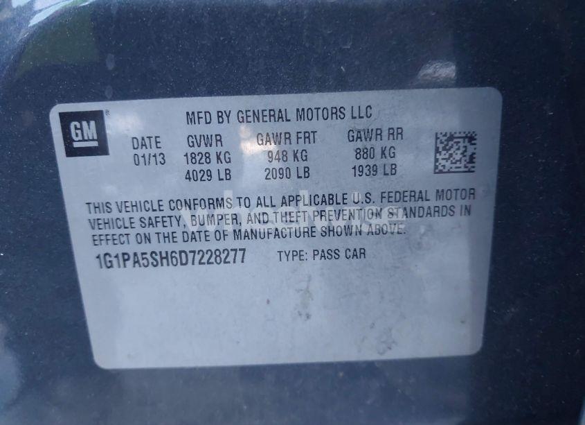 Photo 9 of 2013 Chevrolet Cruze LS AUTO (VIN 1G1PA5SH6D7228277)