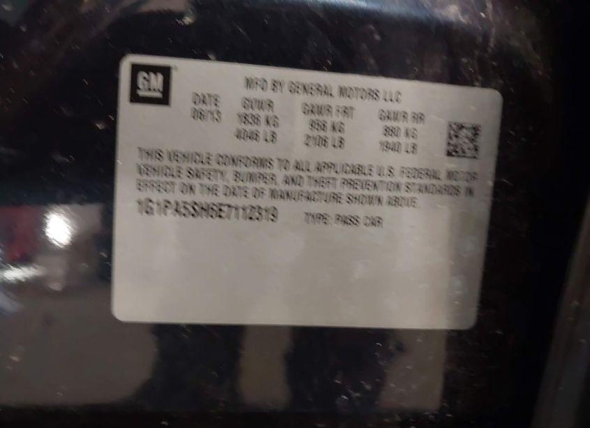 Photo 9 of 2014 Chevrolet Cruze LS AUTO (VIN 1G1PA5SH6E7112319)