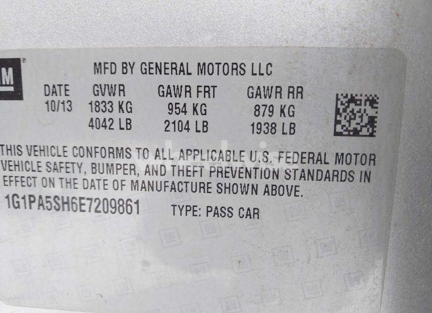 Photo 9 of 2014 Chevrolet Cruze LS AUTO (VIN 1G1PA5SH6E7209861)
