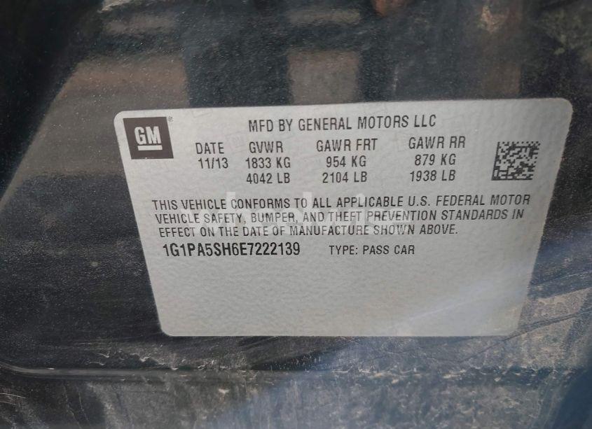 Photo 9 of 2014 Chevrolet Cruze LS AUTO (VIN 1G1PA5SH6E7222139)