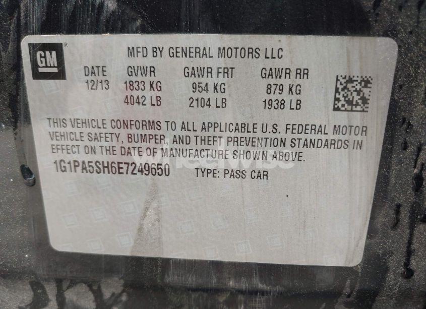 Photo 9 of 2014 Chevrolet Cruze LS AUTO (VIN 1G1PA5SH6E7249650)